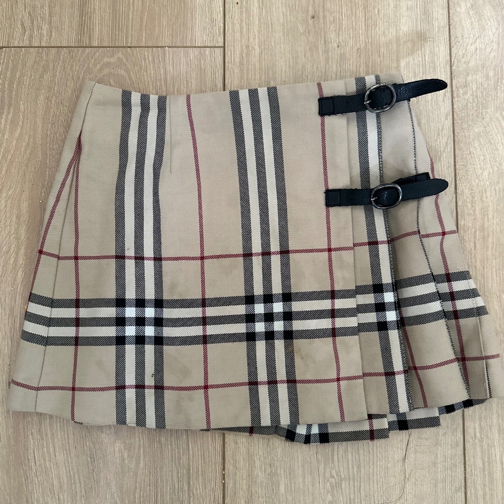 BURBERRY Girls Nova Check Plaid Skirt - Size 4T